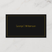 Simple Minimalist Black and Gold Business Card 名刺 (正面)
