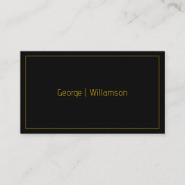 Simple Minimalist Black and Gold Business Card 名刺