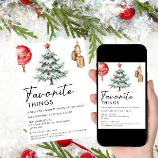 simple Minimalist Black and White Favorite Things  招待状