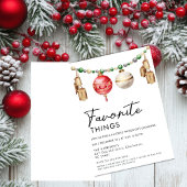 simple Minimalist Black and White Favorite Things 招待状