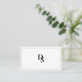 Simple Minimalist Black and White Monogram 名刺 (スタンド正面)