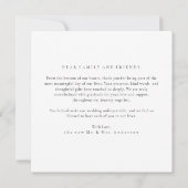 Simple Minimalist Black and White Wedding Photo サンキューカード (裏面)