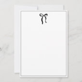 Simple Minimalist Black Bow Thin Border No text ノートカード (正面)