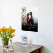 Simple minimalist black gold photo wedding welcome 箔ポスター (レイダウン (キッチン))