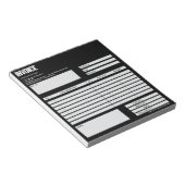 Simple Minimalist Black Invoice Form Business Logo ノートパッド (アングル)