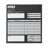 Simple Minimalist Black Invoice Form Business Logo ノートパッド (正面)