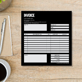 Simple Minimalist Black Invoice Form Business Logo ノートパッド