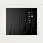 Simple minimalist black wedding backdrop タペストリー (正面(横))