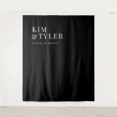 Simple minimalist black wedding backdrop タペストリー (正面)