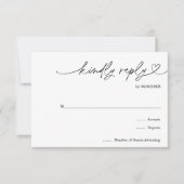 Simple Minimalist Black White Kindly Respond RSVP (正面)