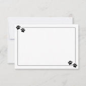 Simple Minimalist Blank Bodered Dog Paw Prints ノートカード (正面)