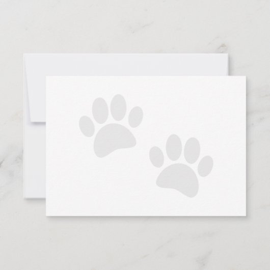 Simple Minimalist Blank Bodered Dog Paw Prints ノートカード (裏面)