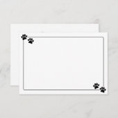 Simple Minimalist Blank Bodered Dog Paw Prints ノートカード (正面/裏面)