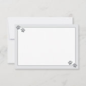Simple Minimalist Blank Bordered Dog Paw Prints ノートカード (正面)