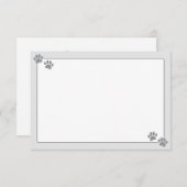 Simple Minimalist Blank With Border Dog Paw Prints ノートカード (正面/裏面)