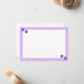 Simple Minimalist Blank With Border Dog Paw Prints ノートカード (正面/裏面インサイチュ)