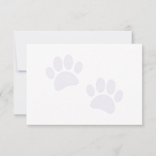 Simple Minimalist Blank With Border Dog Paw Prints ノートカード (裏面)
