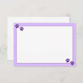 Simple Minimalist Blank With Border Dog Paw Prints ノートカード (正面/裏面)