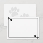 Simple Minimalist Blank With Border Dog Paw Prints ノートカード (正面/裏面)