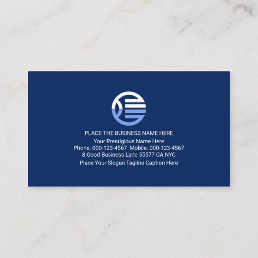 Simple Minimalist Blue Layers Store Owner 名刺 (裏面)