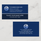 Simple Minimalist Blue Layers Store Owner 名刺 (正面/裏面)