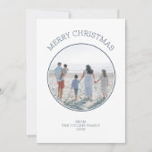 Simple Minimalist Blue Typography Merry Christmas シーズンカード (正面)