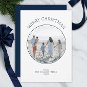 Simple Minimalist Blue Typography Merry Christmas シーズンカード
