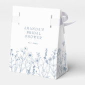 Simple Minimalist Blue Wildflower Bridal Shower フェイバーボックス (裏面サイド)
