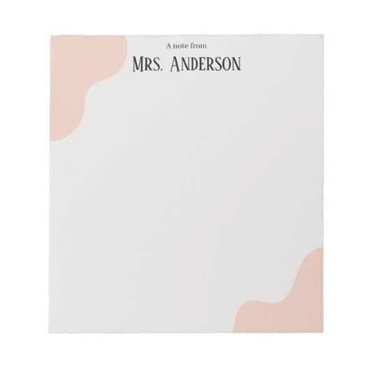 Simple Minimalist Boho Teacher Notepad  ノートパッド (正面)