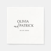 Simple Minimalist Bride and Groom Names Wedding スタンダードカクテルナプキン (正面)