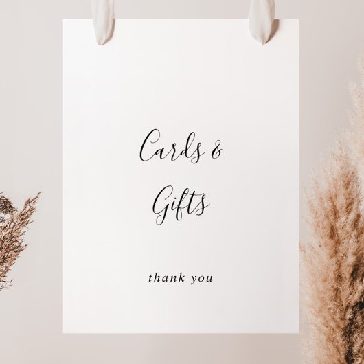 Simple Minimalist Cards and Gifts Sign ポスター