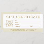 Simple Minimalist Custom Business Gift Certificate (正面/裏面)