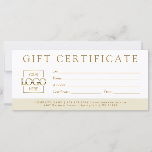Simple Minimalist Custom Business Gift Certificate (正面)