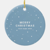 Simple Minimalist | Custom Business Logo Blue セラミックオーナメント (裏面)