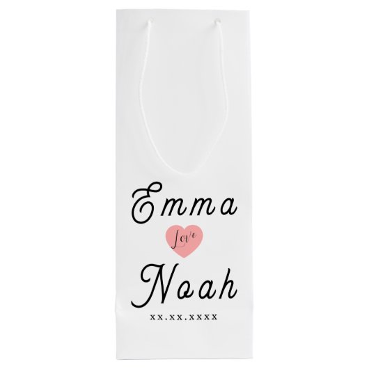 Simple Minimalist Customizable White Gift Bag ワインギフトバッグ (裏面)