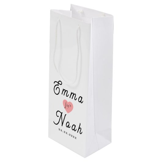 Simple Minimalist Customizable White Gift Bag ワインギフトバッグ (正面アングル)