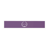 Simple Minimalist Deep Plum Purple Monogram  招待状ベリーバンド (フラット)