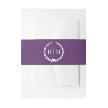 Simple Minimalist Deep Plum Purple Monogram 