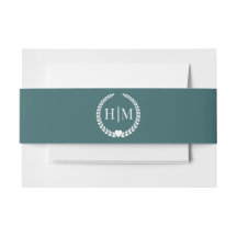 Simple Minimalist Earthy Forest Teal Monogram