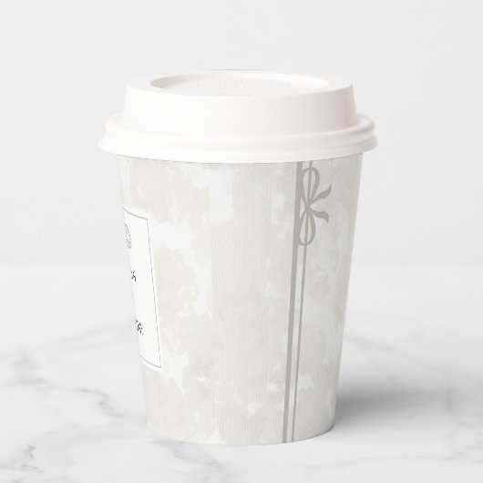 Simple Minimalist Elegant Custom Name Wedding  紙コップ (左)