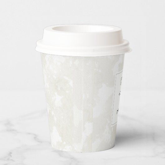 Simple Minimalist Elegant Custom Name Wedding  紙コップ (右)