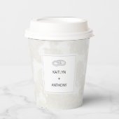 Simple Minimalist Elegant Custom Name Wedding  紙コップ (正面)