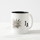 Simple Minimalist Elegant Modern Pampas Grass Mug ツートーンマグカップ (正面右)