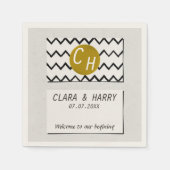  Simple minimalist elegant modern text initials  スタンダードカクテルナプキン (正面)