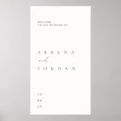 Simple Minimalist Elegant Wedding Welcome Poster ポスター (正面)