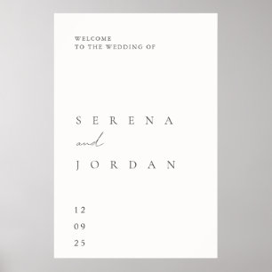 Simple Minimalist Elegant Wedding Welcome Poster ポスター