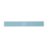 Simple Minimalist Frosted Frozen Blue Monogram 招待状ベリーバンド (フラット)