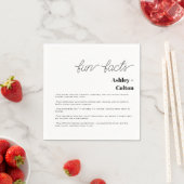 Simple Minimalist Fun Facts Couple Wedding スタンダードカクテルナプキン (インサイチュ)