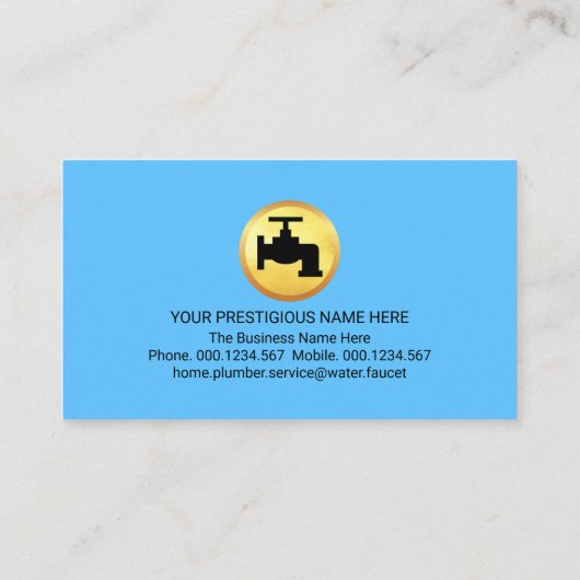 Simple Minimalist Gold Faucet Home Plumbing 名刺 (裏面)