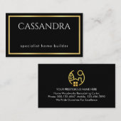 Simple Minimalist Gold Frame Your Name  名刺 (正面/裏面)